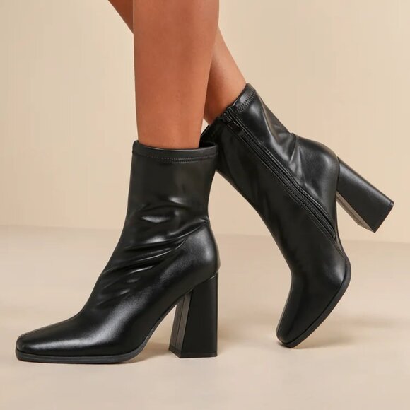 Lulus Shoes - Merald Black Ankle Booties/NIB/9